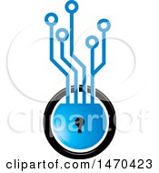 Clipart Of A Circuit Board Key Hole Royalty Free Vector Illustration by Lal Perera
