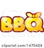 Poster, Art Print Of Red And Yellow Bbq Design With An Apple