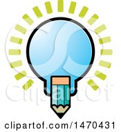 Poster, Art Print Of Light Bulb And Pencil