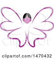 Clipart Of A Female Face And Purple Butterfly Wings Royalty Free Vector Illustration by Lal Perera