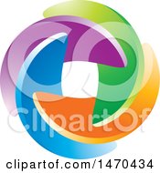 Poster, Art Print Of Colorful Circle Made Of Swooshes