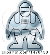 Clipart Of A Silver Robot Or Space Suit In Silver Royalty Free Vector Illustration