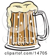 Poster, Art Print Of Frothy Mug Of Beer In A Bar Clipart Illustration