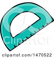 Clipart Of A Protractor Ruler Royalty Free Vector Illustration
