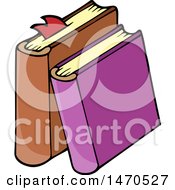 Clipart Of Books Royalty Free Vector Illustration