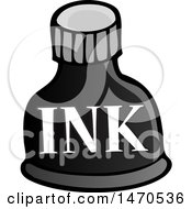 Clipart Of A Bottle Of Ink Royalty Free Vector Illustration