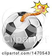 Poster, Art Print Of Soccer Ball Bomb With A Lit Fuse
