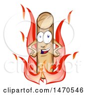 Clipart Of A Heating Pellet Mascot With Fire Royalty Free Vector Illustration
