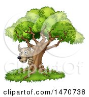 Poster, Art Print Of The Bad Wolf Peeking From Behind A Tree The Three Little Pigs Story