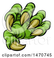 Clipart Of A Green Monster Claw With Sharp Talons Royalty Free Vector Illustration
