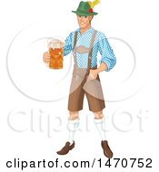 Poster, Art Print Of Happy Oktoberfest Man Holding A Beer