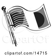 Flag Of Ireland In Black And White Clipart Illustration by Andy Nortnik