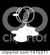 Clipart Of A Black And White Coffee Cup Spill Royalty Free Vector Illustration