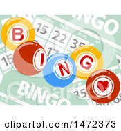 Poster, Art Print Of Bingo Balls Over Cards