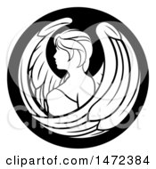 Clipart Of A Zodiac Horoscope Astrology Virgo Circle Design In Black And White Royalty Free Vector Illustration