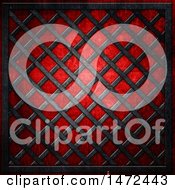 Poster, Art Print Of Metal Lattice Texture Over Red