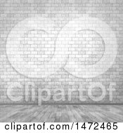 Poster, Art Print Of 3d Whitewash Brick Wall And Floor