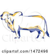 Clipart Of A Brahman Bull In Profile Royalty Free Vector Illustration