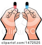 Poster, Art Print Of Hands Holding Pill Capsules