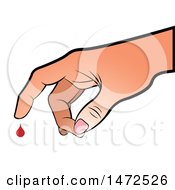 Clipart Of A Hand With A Blood Drop Royalty Free Vector Illustration by Lal Perera