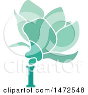 Poster, Art Print Of Green Letter I Flower Design