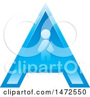 Poster, Art Print Of Blue Letter A Icon With A Person