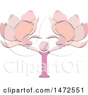 Clipart Of A Letter I Abstract Person Flower Design Royalty Free Vector Illustration by Lal Perera