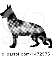 Poster, Art Print Of Profiled German Shepherd Dog In Halftone Dots