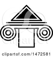 Poster, Art Print Of Black And White Triangle And Column