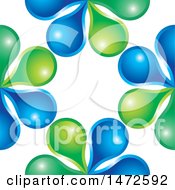 Poster, Art Print Of Green And Blue Droplet Design
