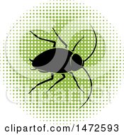 Cockroach In A Green Halftone Circle