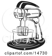 Electric Mixer In A Kitchen Clipart Illustration
