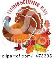 Poster, Art Print Of Turkey Bird With Thanksgiving Day Text