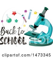 Poster, Art Print Of Microscope With Back To School Text