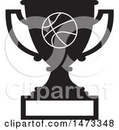 Poster, Art Print Of Silhouetted Basketball Trophy Cup With A Blank Plaque