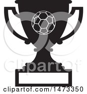 Poster, Art Print Of Silhouetted Soccer Trophy Cup With A Blank Plaque