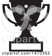 Poster, Art Print Of Silhouetted Tennis Trophy Cup With A Blank Plaque