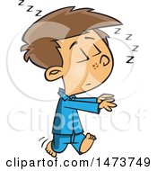 Poster, Art Print Of Cartoon Boy Sleep Walking