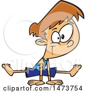 Clipart Of A Cartoon Gymnast Boy Balanced On His Hands Royalty Free Vector Illustration