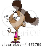 Clipart Of A Cartoon Girl Tossing A Coin Royalty Free Vector Illustration