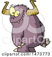 Clipart Of A Cartoon Shy Monster Royalty Free Vector Illustration by toonaday