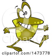 Poster, Art Print Of Cartoon Happy Frog Taking A Stroll
