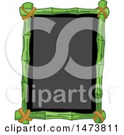 Clipart Of A Bamboo Framed Black Board Royalty Free Vector Illustration