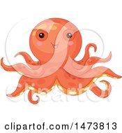 Poster, Art Print Of Cute Orange Baby Octopus