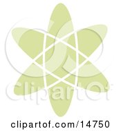 Green Atom Over A White Background