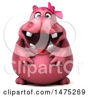 Clipart Of A 3d Pink Henrietta Hippo Character On A White Background Royalty Free Illustration by Julos