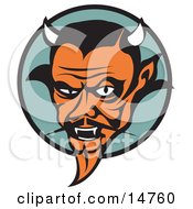 Mean Old Male Devil With Fangs And Horns Clipart Illustration