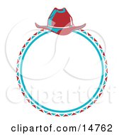 Poster, Art Print Of Cowboy Lasso And Hat In A Circle