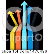 Poster, Art Print Of 3d Colorful Vertical Arrows On Black