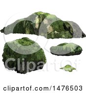 Clipart Of Green Mossy Rocks Royalty Free Vector Illustration